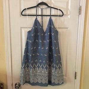 Blue flowy mini dress